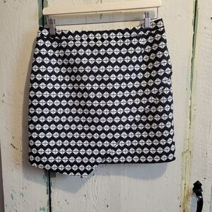 Black and White Geometric Mini Skirt